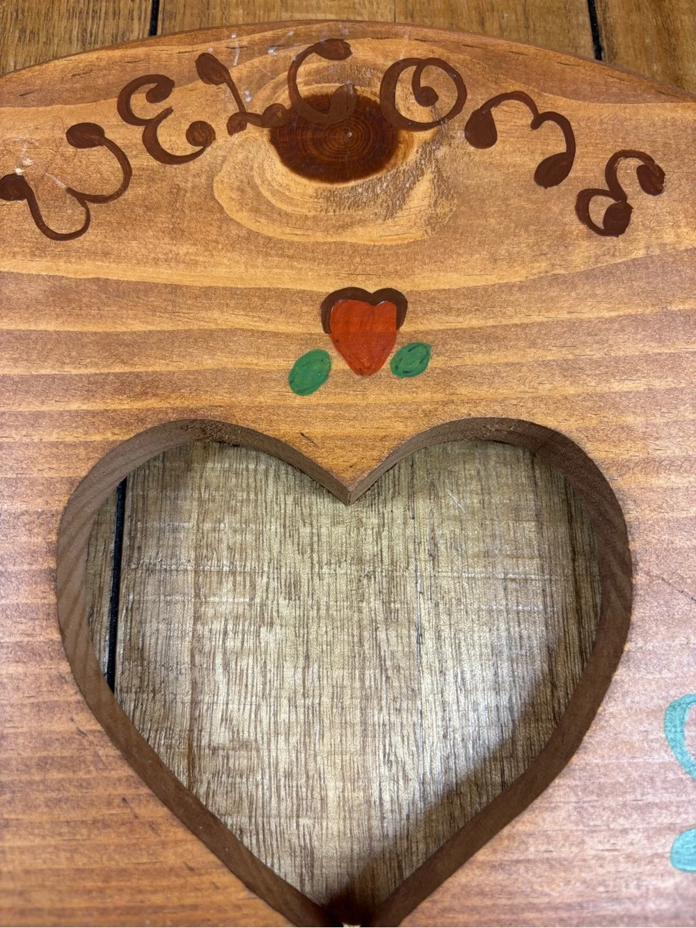 Rustic Heart Wall Decor with White & Blue Goose Motifs